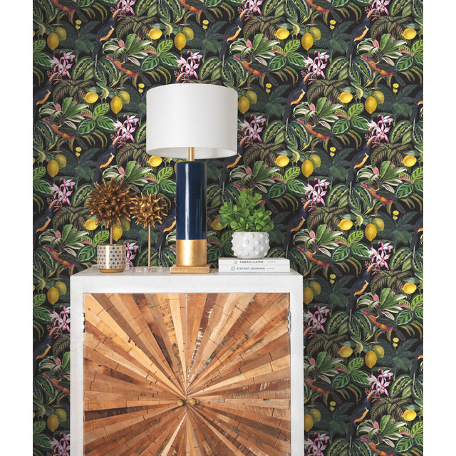 Mirage Oasis Multicolor Peel & Stick Wallpaper with Botanical Flower Pattern, Modern Style - York RMK12536RL