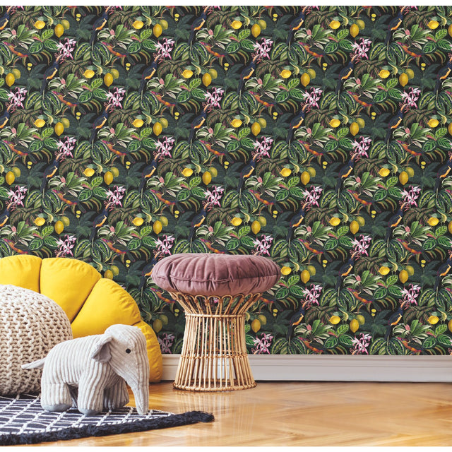 Mirage Oasis Multicolor Peel & Stick Wallpaper with Botanical Flower Pattern, Modern Style - York RMK12536RL