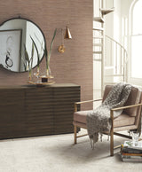 Lustrous Grasscloth Brown Wallpaper with Faux Grasscloth Texture - York RN1057LW