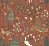 Menagerie Brown Wallpaper with Whimsical Animal & Floral Pattern - York RP7301