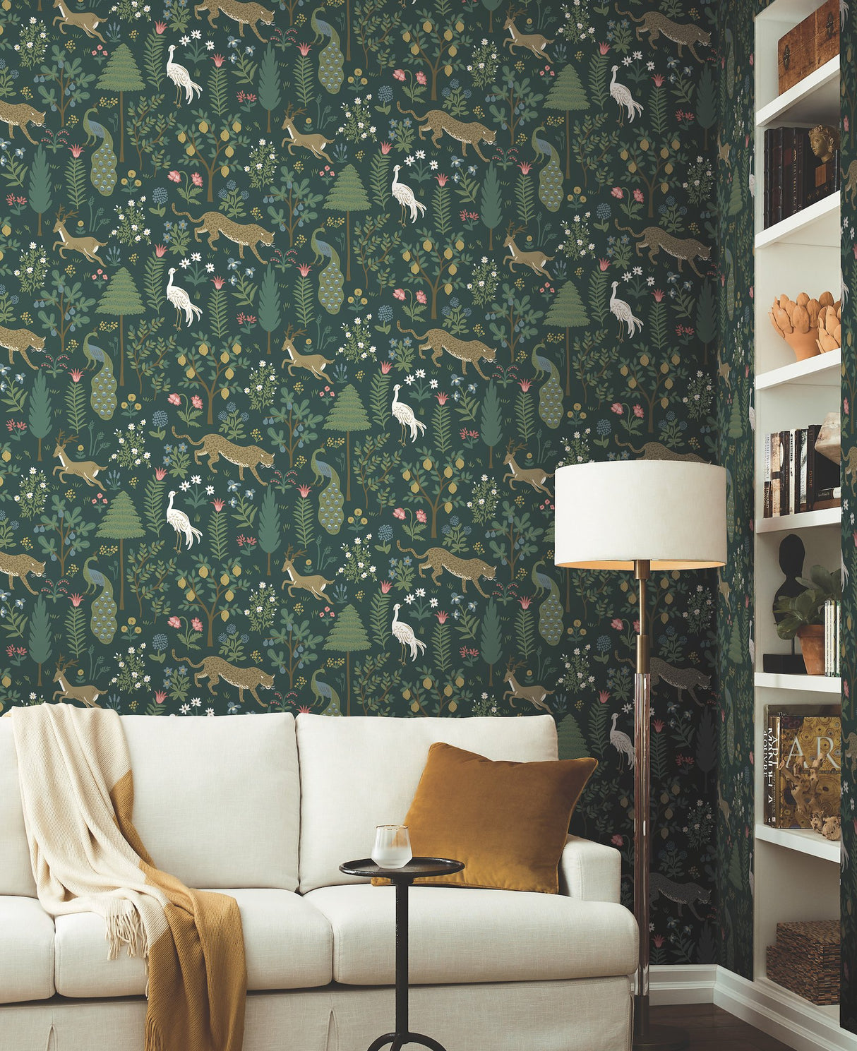 Menagerie Blue Wallpaper with Animals Forest Pattern - York RP7306