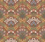 Bramble Red & Green Botanical Non Woven Unpasted Wallpaper - York RP7320