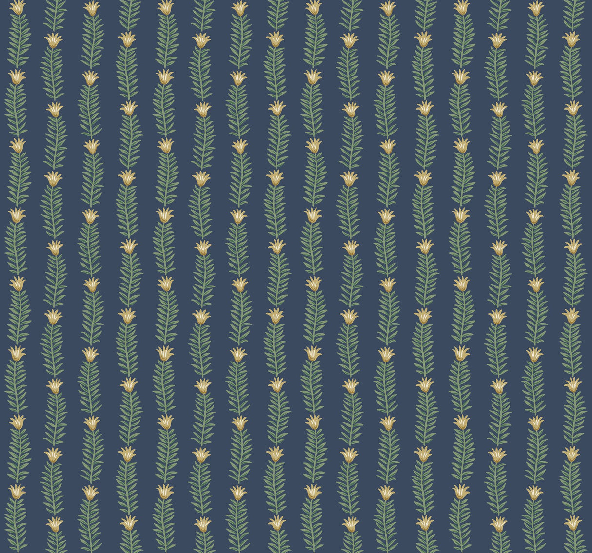 Eden Blue & Green Botanical Stripe Wallpaper - York RP7342