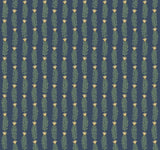 Eden Blue & Green Botanical Stripe Wallpaper - York RP7342