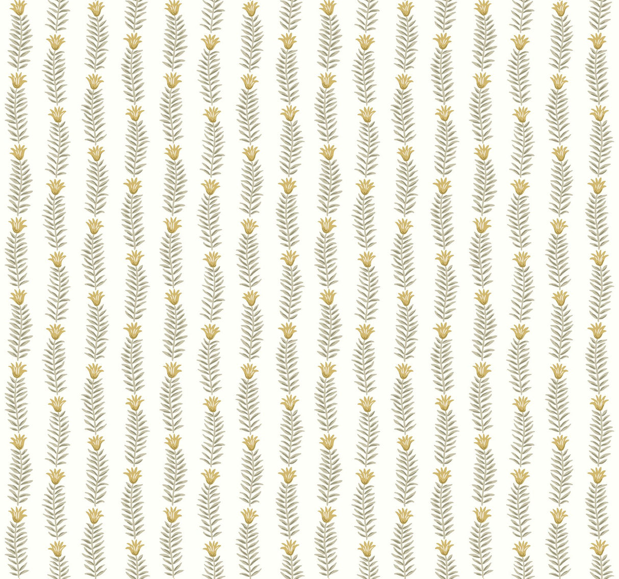 Eden White & Beige Wallpaper with Botanical Stripe Non Woven - York RP7343