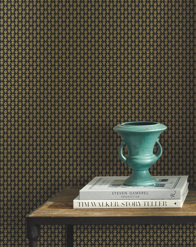 Petal Black Small Prints Non Woven Wallpaper - York RP7363