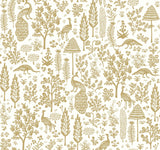 Menagerie Toile Beige Wallpaper with Botanical Animal Toile Pattern - York RP7371