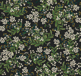 Cornflower Black & Green Wallpaper with Botanical Floral Motif - York RP7384