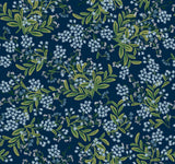 Cornflower Purple & Green Wallpaper with Botanical Floral Pattern, Unpasted Non Woven - York RP7385