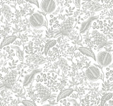 Pomegranate White & Black Wallpaper with Botanical Pomegranate Print - York RP7387