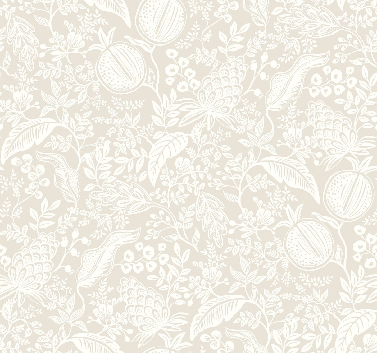 Pomegranate Beige Wallpaper with Botanical Pomegranate Motif - York RP7388