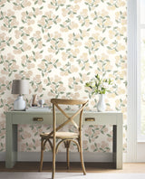 Hydrangea Beige & Pink Wallpaper with Floral Hydrangea Pattern- Rifle Paper Co. Second Edition - York RP7393
