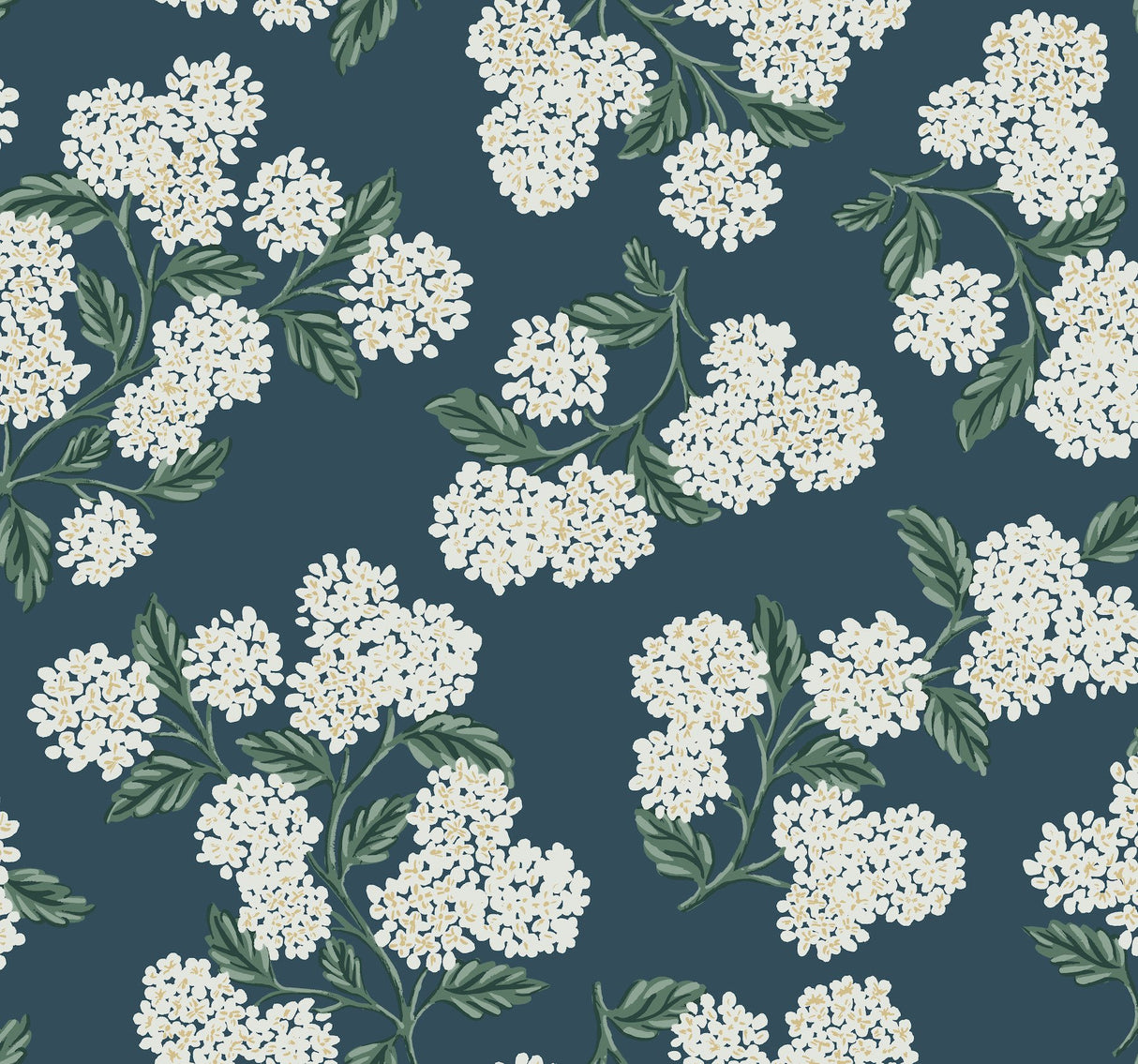 Hydrangea Blue Wallpaper with Floral Hydrangea Pattern  Rifle Paper Co. Second Edition - York RP7395