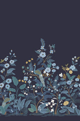 Peacock Navy Wall Mural with Feature Wall Animal & Floral Pattern - York RP7396M