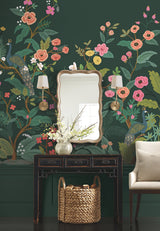 Peacock Emerald Wall Mural with Feature Wall Animals & Insects Pattern - York RP7398M