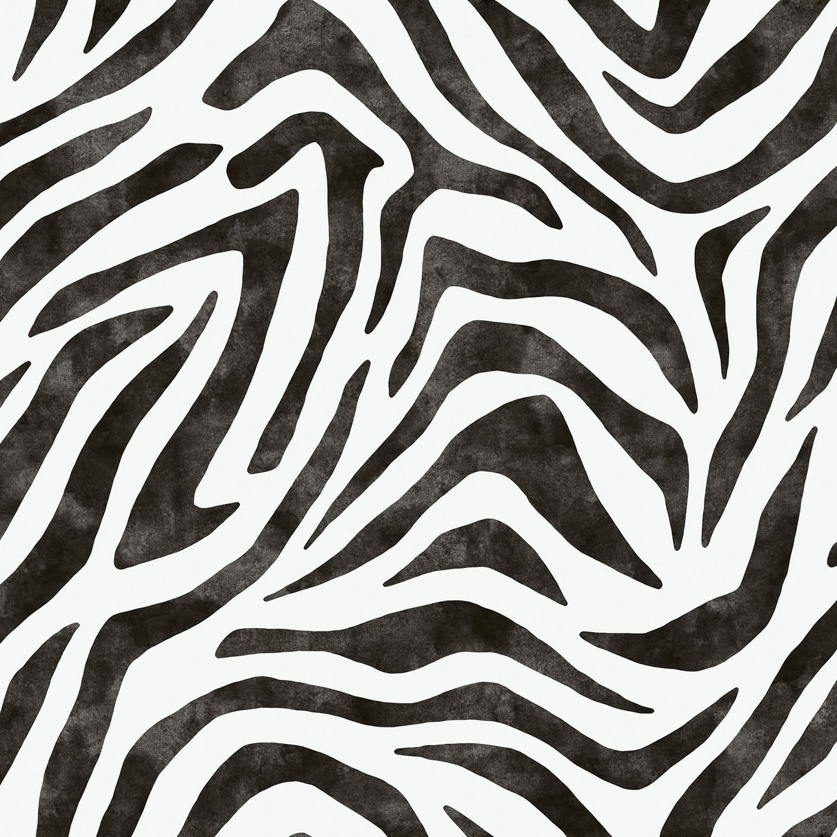 RuZebra Black Peel & Stick Wallpaper with Glam Zebra Print - RPS6141
