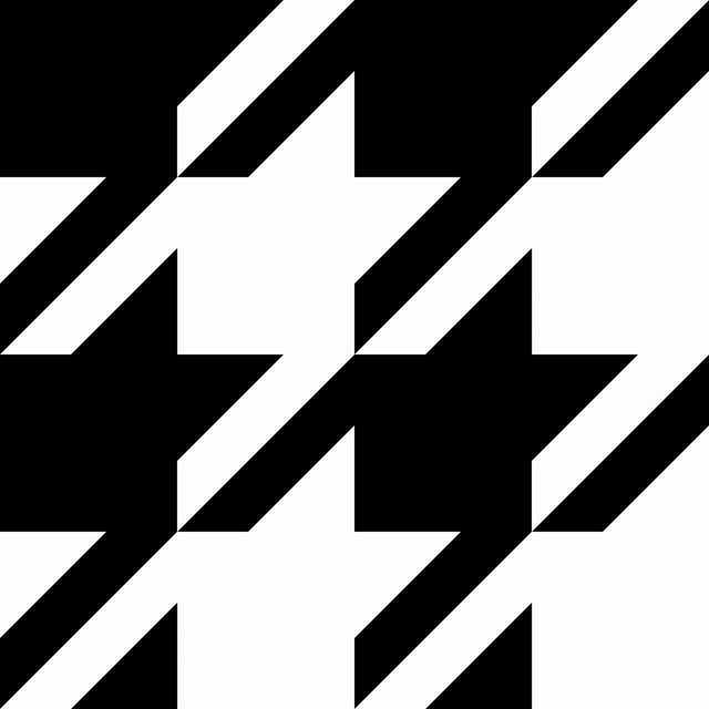 RuHoundstooth Black Peel & Stick Wallpaper with Modern Geometric Houndstooth Pattern - NuWallpaper RPS6147