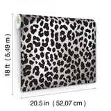 RuLeopard Black Peel & Stick Wallpaper with Modern Novelty Leopard Pattern - RPS6150