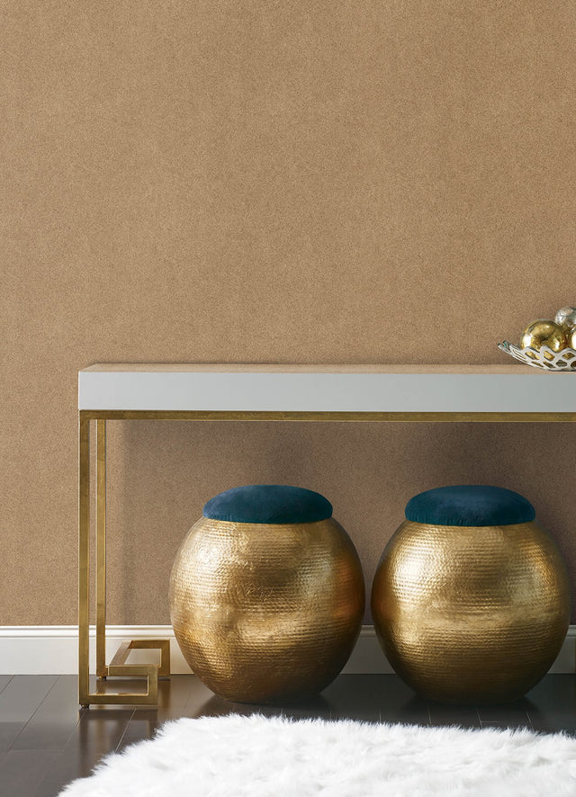 RuSuede Khaki Peel & Stick Wallpaper with Modern Fabric Texture - NuWallpaper RPS6152