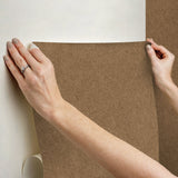 RuSuede Khaki Peel & Stick Wallpaper with Modern Fabric Texture - NuWallpaper RPS6152