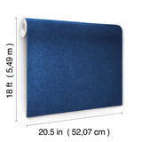 RuSuede Azure Blue Peel & Stick Wallpaper with Fabric Texture Motif - Brewster RPS6154