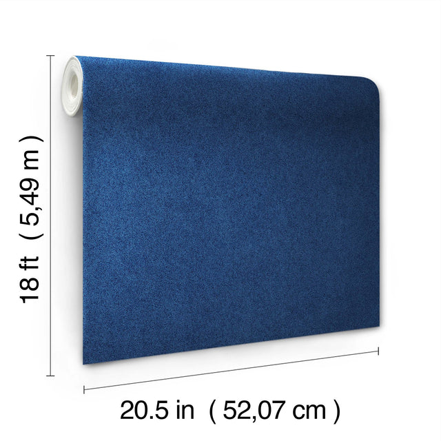 RuSuede Azure Blue Peel & Stick Wallpaper with Fabric Texture Motif - Brewster RPS6154