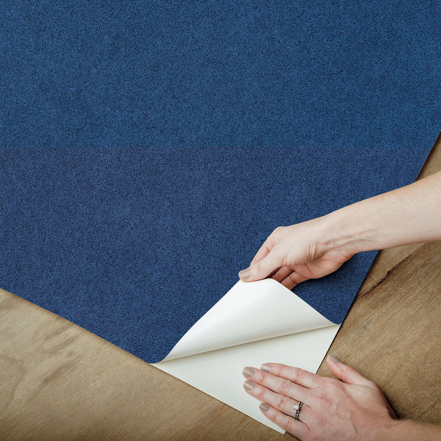 RuSuede Azure Blue Peel & Stick Wallpaper with Fabric Texture Motif - Brewster RPS6154