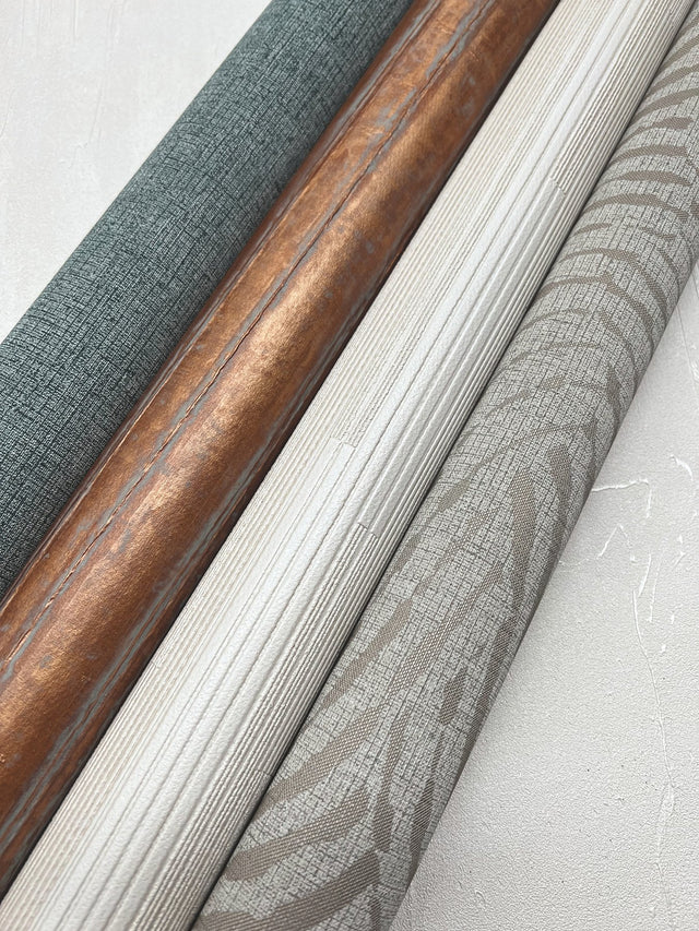 Vintage Tin Esquire Metallic Fabric-Backed Vinyl Wallpaper with Industrial Corrugated Texture - York RRD7219N