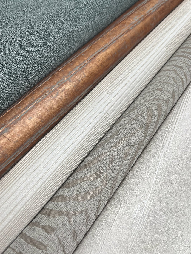 Vintage Tin Esquire Metallic Fabric-Backed Vinyl Wallpaper with Industrial Corrugated Texture - York RRD7219N