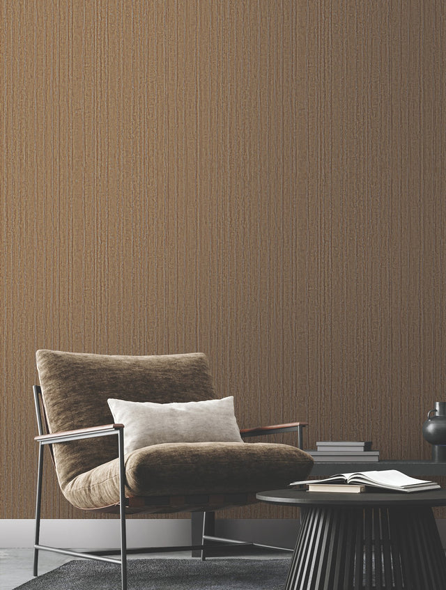 Vintage Tin Esquire Metallic Fabric-Backed Vinyl Wallpaper with Industrial Corrugated Texture - York RRD7219N