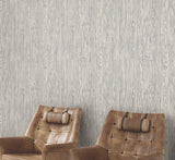 Heartwood Smoke Vinyl Non Woven Wallpaper with Cerused Woodgrain Texture - York RRD7602N