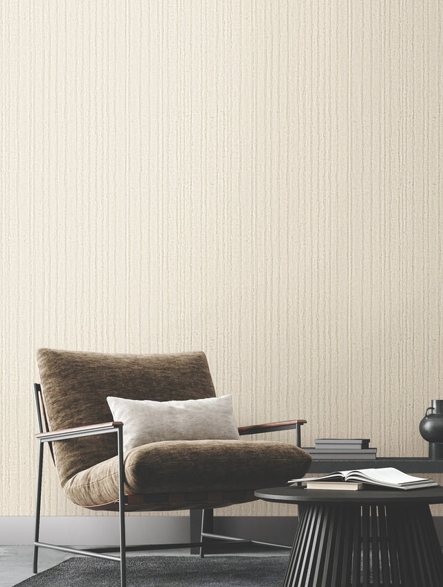 Vintage Tin Pearl Trax Wallpaper with Corrugated Metallic Texture - York RRD7604N