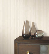 Vintage Tin Pearl Trax Wallpaper with Corrugated Metallic Texture - York RRD7604N