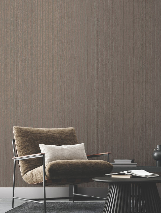 Vintage Tin Burnished Bronze Wallpaper with Industrial Metallic Corrugated Texture - York RRD7605N