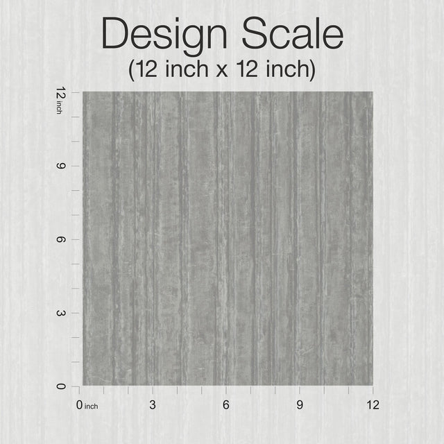 Vintage Tin Brushed Nickel Wallpaper with Industrial Corrugated Metal Look - York RRD7606N