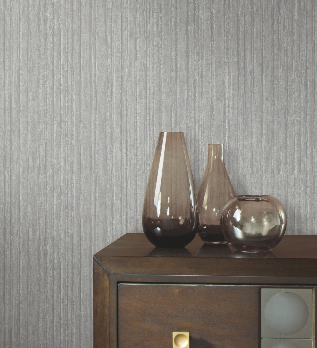 Vintage Tin Brushed Nickel Wallpaper with Industrial Corrugated Metal Look - York RRD7606N