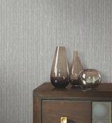 Vintage Tin Brushed Nickel Wallpaper with Industrial Corrugated Metal Look - York RRD7606N