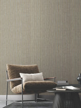 Vintage Tin Satin Brass Wallpaper with Corrugated Metallic Texture - York RRD7607N