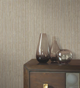 Vintage Tin Satin Brass Wallpaper with Corrugated Metallic Texture - York RRD7607N