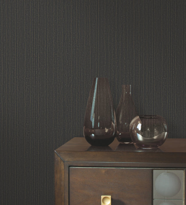 Vintage Tin Wrought Iron Wallpaper with Metallic Industrial Stripe Texture - York RRD7608N