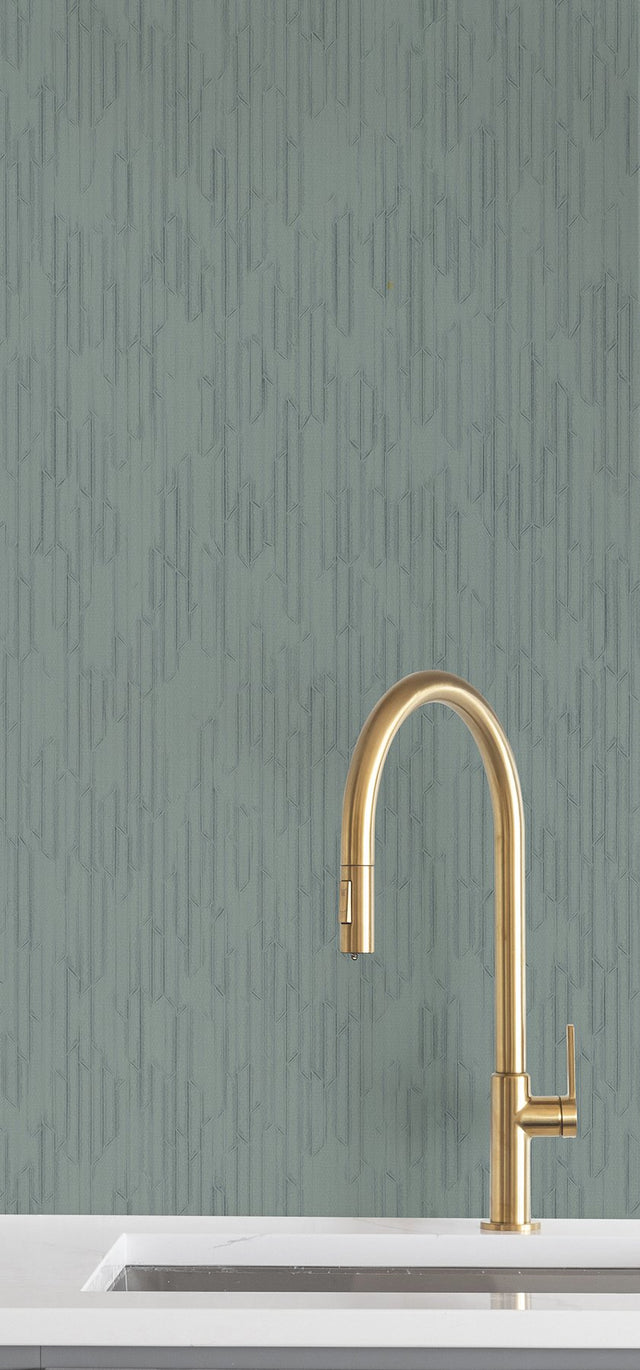 Calliope Arctic Shell Geometric Wallpaper  Fabric Backed Vinyl, 26 in x 30 ft, Scrubbable, Unpasted - York RRD7610N