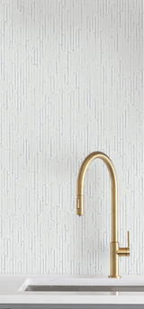 Calliope Optic White Geometric Fabric Backed Vinyl Wallpaper - York RRD7612N