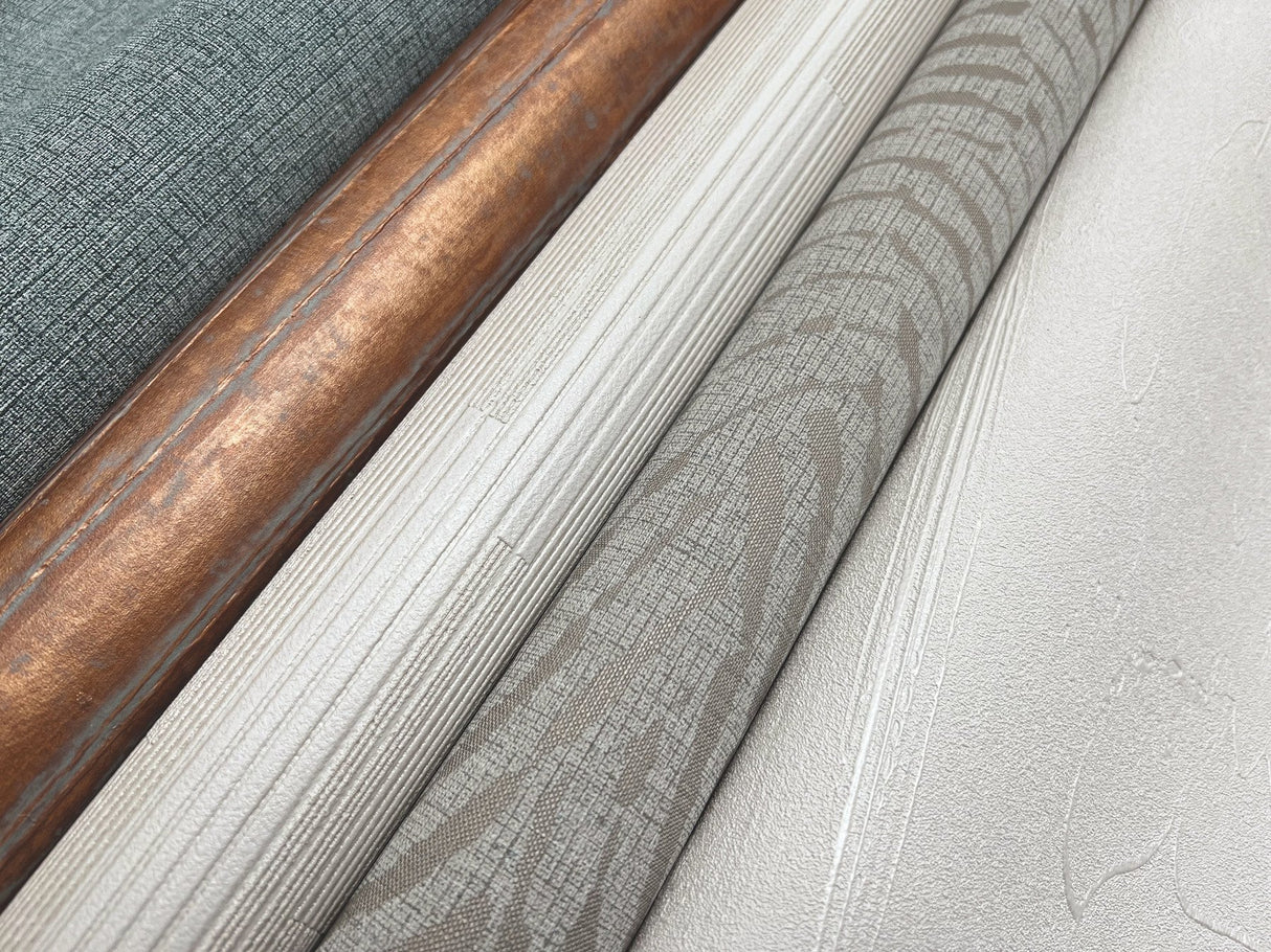 Newel Natural White Textured Stripe Wallpaper - York RRD7623N
