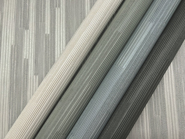 Newel Aluminum Wallpaper with Textured Vertical Stripe Motif - York RRD7624N