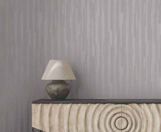 Newel Aluminum Wallpaper with Textured Vertical Stripe Motif - York RRD7624N