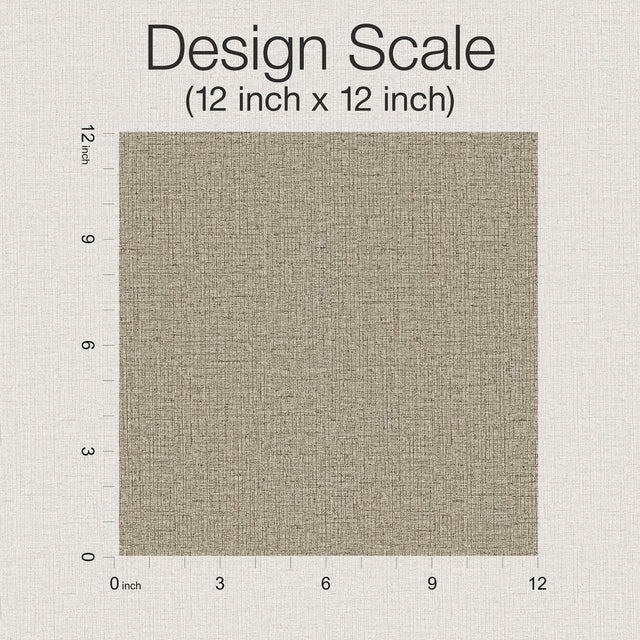 Rugged Linen Adirondack Beige Wallpaper with Textured Linen Weave - York RRD7635N