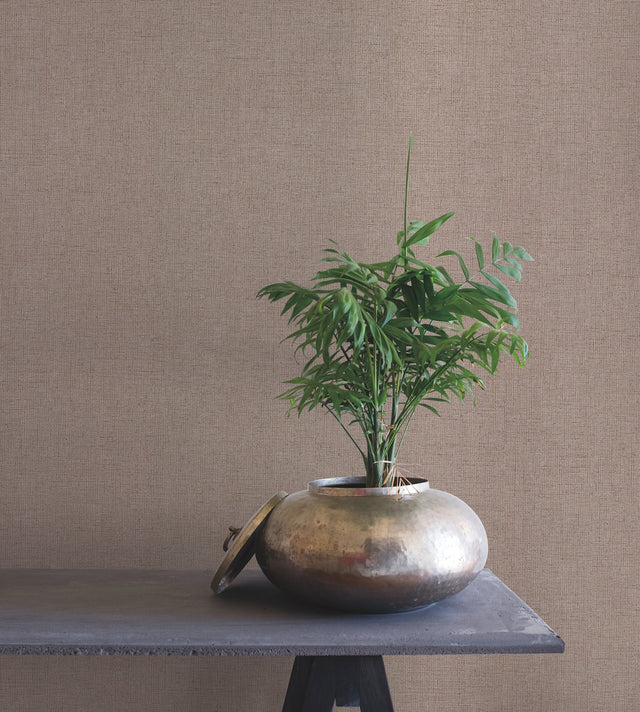 Rugged Linen Sequoia Wallpaper with Textured Linen Weave - York RRD7641N