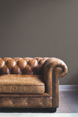 Rugged Linen Tudor Textured Wallpaper in Brown - York RRD7642N