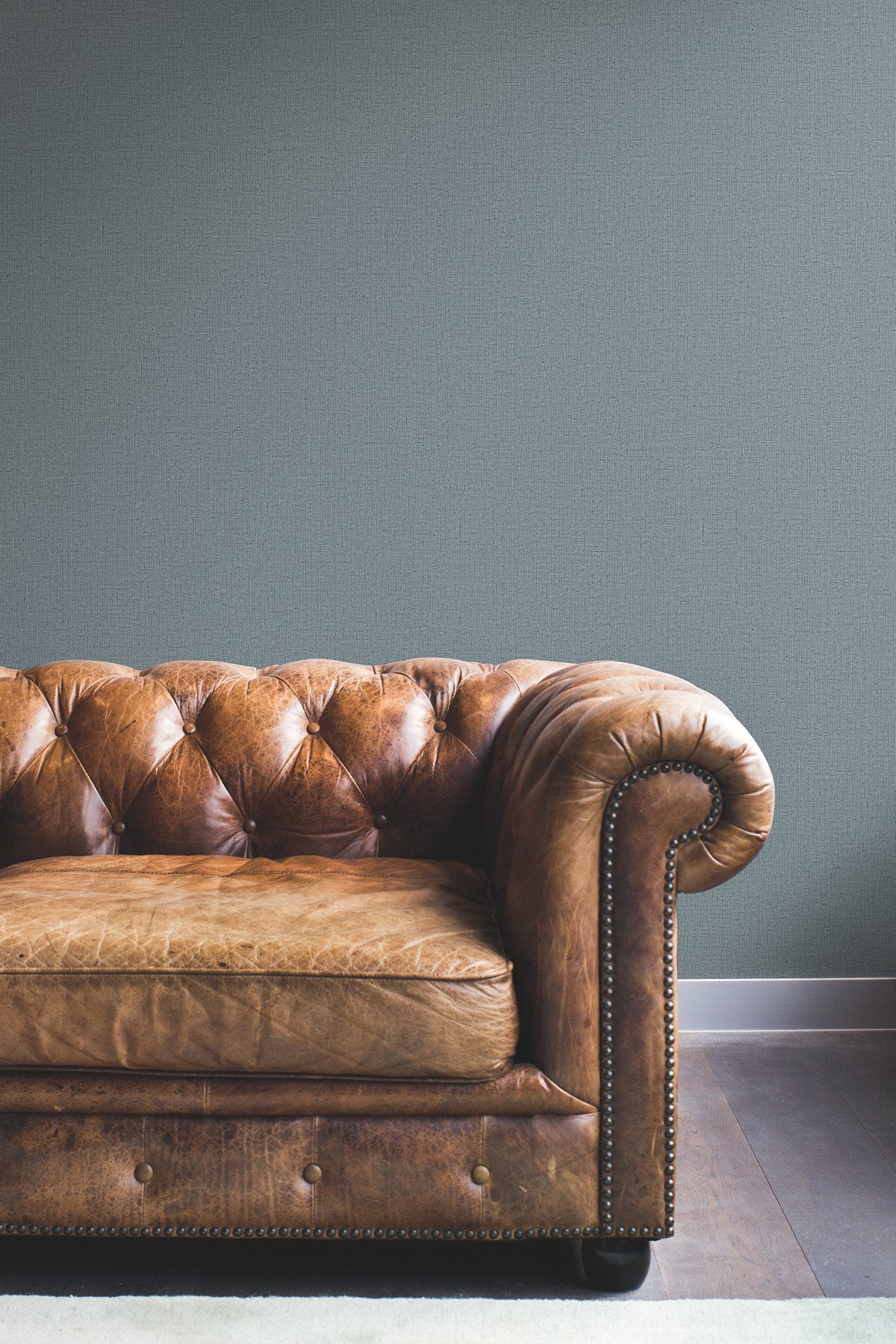 Rugged Linen Juniper Wallpaper with Textured Linen Weave - York RRD7643N