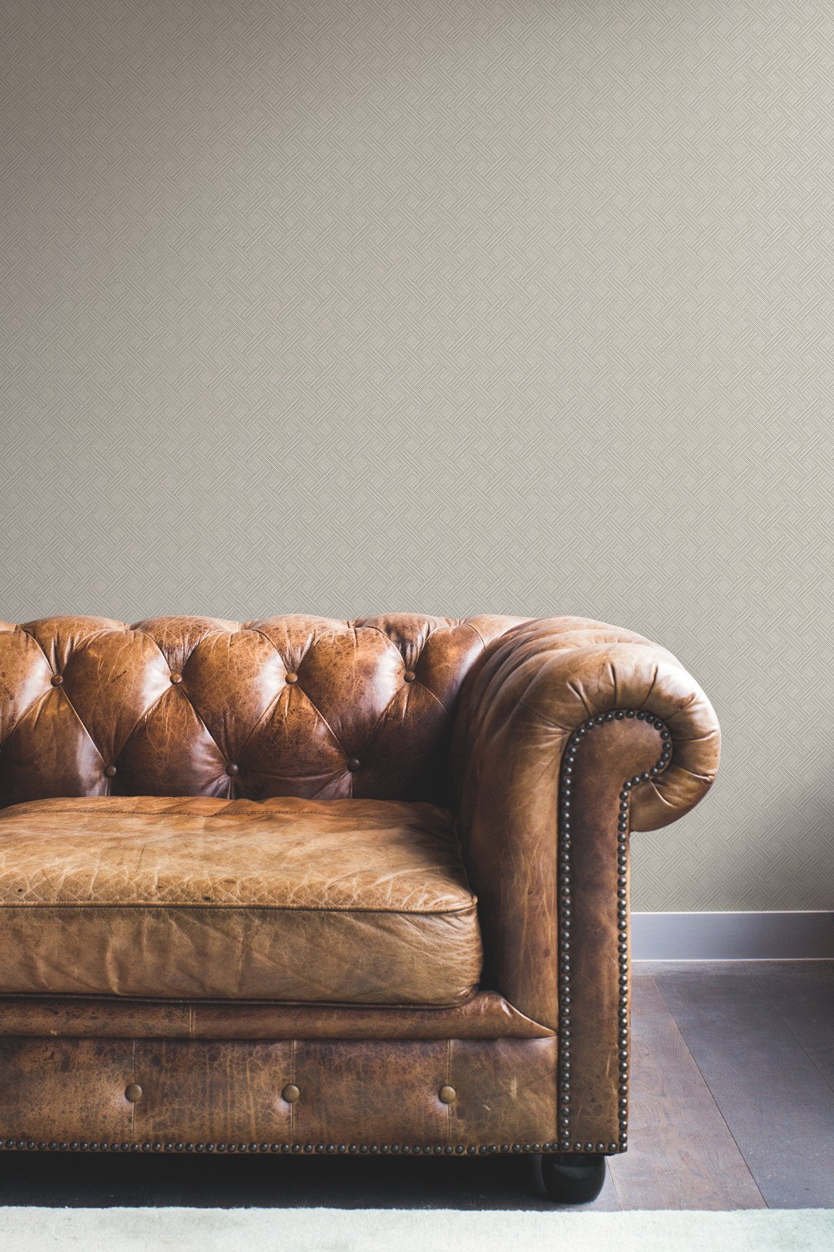 Wickwork Pearl Trax Wallpaper with Textured Geometric Weave - York RRD7647